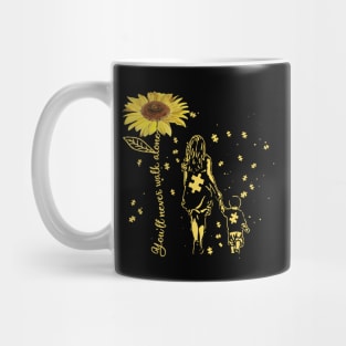 Sunflower You’ll Never Walk Alone Autism Awareness Gift Mug